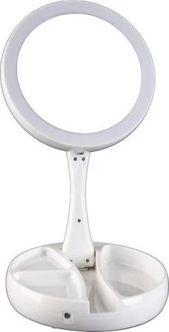 Dubbelzijdige Make Up Spiegel - Scheerspiegels Met LED Verlichting - Met USB Kabeltje - Vergroot Spiegel -Cosmeticawinkel 611x1200 3