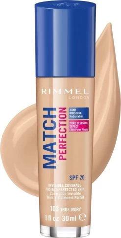 Rimmel London Match Perfection Foundation 103 True Ivory -Cosmeticawinkel 614x1200 1