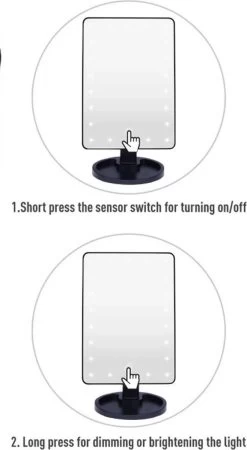 Merkloos Make Up Spiegel - Make Up Spiegel Met Verlichting - 16 LED Lampen - Make Up Organizer - Scheerspiegel - -Cosmeticawinkel 658x1200 3