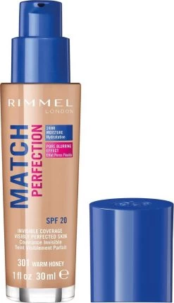 Rimmel London Match Perfection Foundation 301 Warm Honey -Cosmeticawinkel 692x1200 1