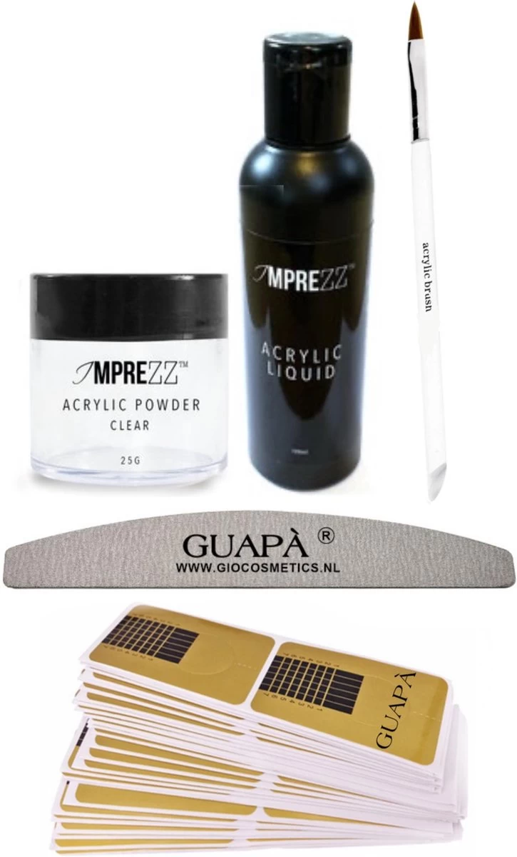 GUAPÀ® Acryl Nagels Starterspakket Easy Voor Het Maken Van Prachtige Acrylic Nagels - Inclusief Acryl Poeder Clear, Acryl Vloeistof En Acryl Penselen 3 GUAPÀ® Acryl Nagels Starterspakket Easy Voor Het Maken Van Prachtige Acrylic Nagels - Inclusief Acryl Poeder Clear, Acryl Vloeistof En Acryl Penselen