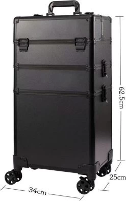 Beautycase / Beautykoffer / Trolley Voor Opbergen Van Uw Persoonlijke Verzorgingsproducten In 3 In 1 Van Aluminium - Bekleed Zwart Fluweel - 8wielen - Kapper - Tattoo - Nagel - Visagie - Make-up - Cosmetica - Schmink - Beauty Case / Beauty Koffer 9 Beautycase / Beautykoffer / Trolley Voor Opbergen Van Uw Persoonlijke Verzorgingsproducten In 3 In 1 Van Aluminium - Bekleed Zwart Fluweel - 8wielen - Kapper - Tattoo - Nagel - Visagie - Make-up - Cosmetica - Schmink - Beauty Case / Beauty Koffer -Cosmeticawinkel 755x1200 5