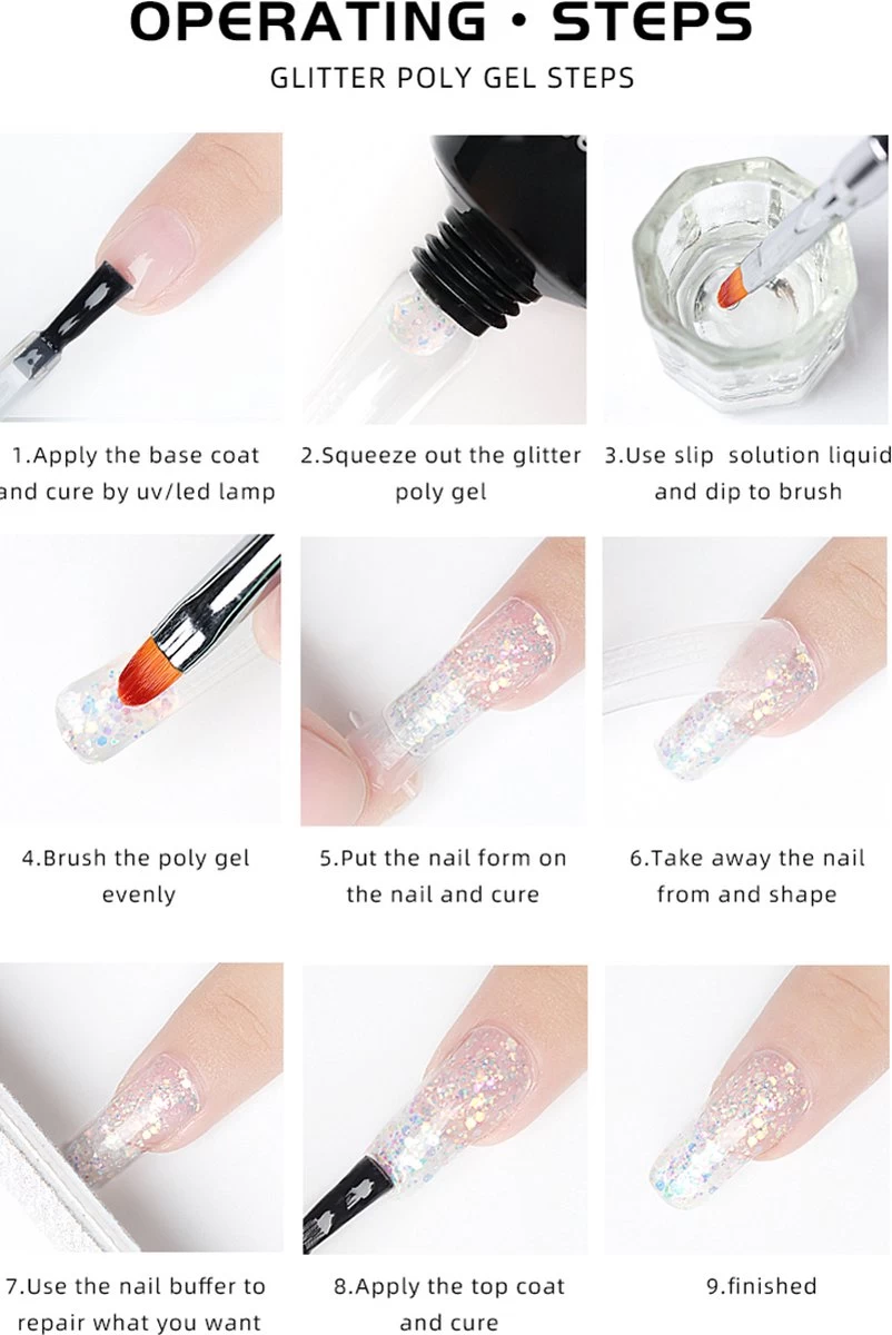 Elvi Polygel Nagels Kit - 6x15 Perfecte Polygel Kleuren Voor De Feestdagen- Nagelverlenging - Polyacryl UV Nagellak-Quick Extension Set- Polygel Color Changing Red-Pink-Polygel Starterspakket- UV Base & Top Coat-Slip Solution-100 Nagel Tips- 8 Elvi Polygel Nagels Kit - 6x15 Perfecte Polygel Kleuren Voor De Feestdagen- Nagelverlenging - Polyacryl UV Nagellak-Quick Extension Set- Polygel Color Changing Red-Pink-Polygel Starterspakket- UV Base & Top Coat-Slip Solution-100 Nagel Tips- - Afbeelding 6