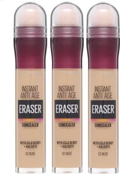 Maybelline Eraser Eye Concealer - Nude - 3 Stuks Voordeelverpakking -Cosmeticawinkel 830x1200 1