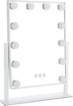 Bright Beauty Vanity Hollywood Make Up Spiegel Met Verlichting - Wit - Dimbaar Met Drie Lichtstanden