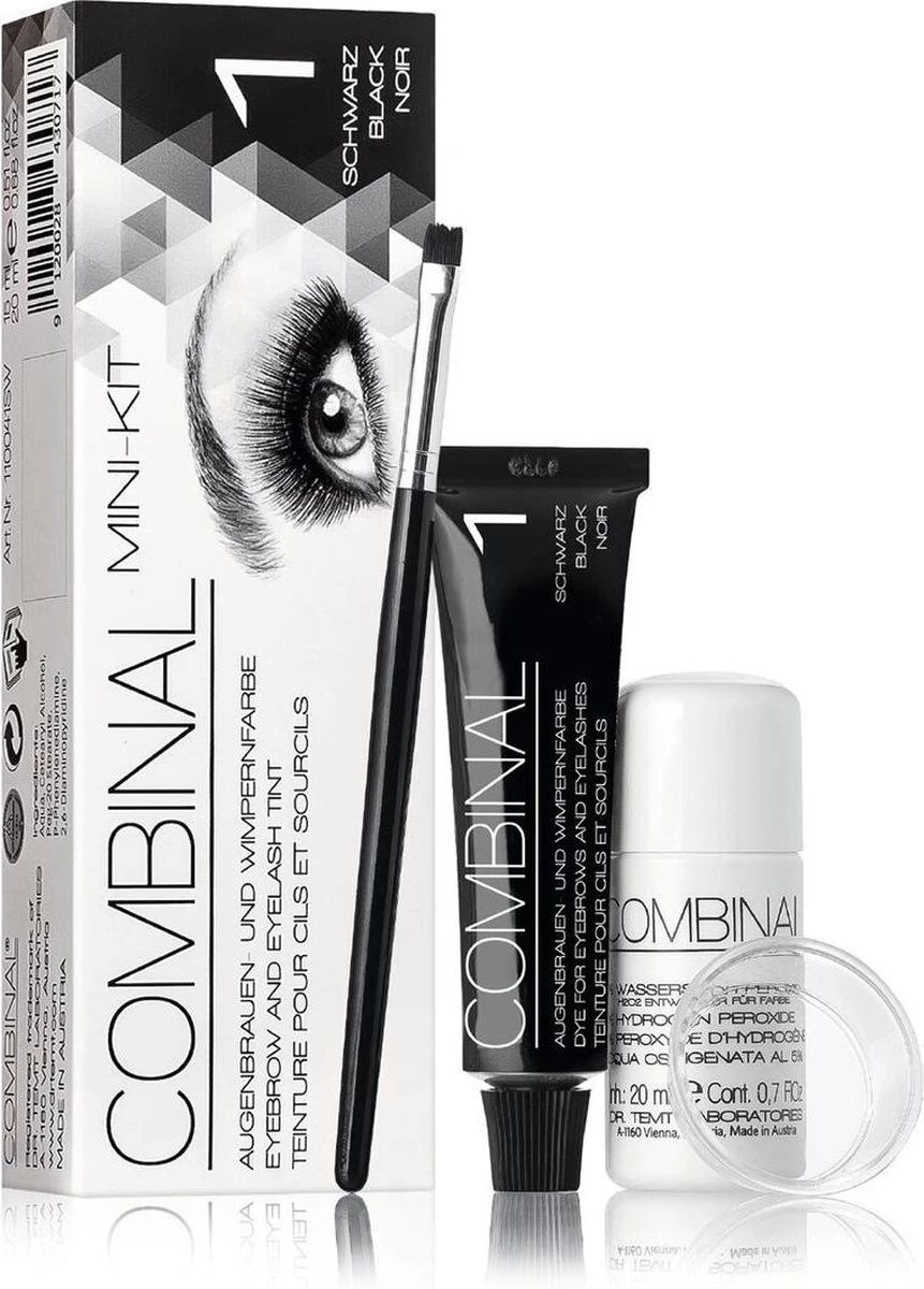 Combinal Wenkbrauw- En Wimperverf Zwart Kit 3 Combinal Wenkbrauw- En Wimperverf Zwart Kit