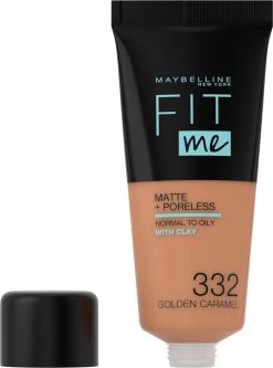 Maybelline Fit Me Matte & Poreless Foundation - 332 Golden Caramel -Cosmeticawinkel 891x1200 1