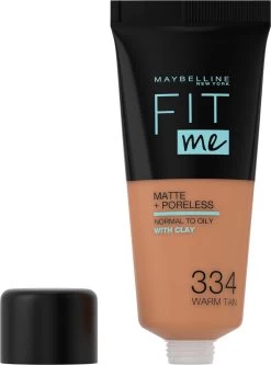 Maybelline Fit Me Matte & Poreless Foundation - 334 Warm Tan -Cosmeticawinkel 891x1200 2