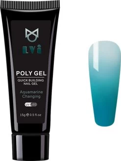 Elvi Polygel Starterskit -Complete Set Inc. USB UV/Led Mini Lamp-6x15g Polygel Kleuren Blauw - Nagelverlenging Polyacryl UV Nagellak-Quick Extension Temperature Color Changing Gel Blue Green -Cosmeticawinkel 905x1200