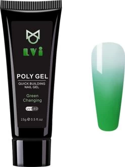 Elvi Polygel Starterskit -Complete Set Inc. USB UV/Led Mini Lamp-6x15g Polygel Kleuren Blauw - Nagelverlenging Polyacryl UV Nagellak-Quick Extension Temperature Color Changing Gel Blue Green -Cosmeticawinkel 905x1200 3