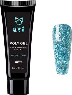 Elvi Polygel Starterskit -Complete Set Inc. USB UV/Led Mini Lamp-6x15g Polygel Kleuren Blauw - Nagelverlenging Polyacryl UV Nagellak-Quick Extension Temperature Color Changing Gel Blue Green -Cosmeticawinkel 907x1200