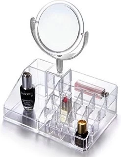 Oxid7® Organizer Voor Cosmetica Acryl - 25,5x22,5x15 Cm - 16 Vakken En Spiegel Met 3x Vergroting 11 Oxid7® Organizer Voor Cosmetica Acryl - 25,5x22,5x15 Cm - 16 Vakken En Spiegel Met 3x Vergroting -Cosmeticawinkel 922x1200 4