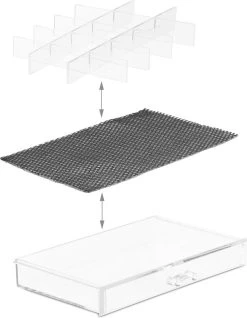 Relaxdays Make-up Organizer Acryl - 3 Lades Met Vakken Acrylbox - Cosmeticabox Opbergdoos - Doorzichtig -Cosmeticawinkel 933x1200 3
