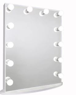 Bright Beauty Vanity Hollywood Make Up Spiegel Met Verlichting - 60 X 80 Cm - Dimbaar - Zonder Rand - Wit - Hoogwaardig Gespoten MDF