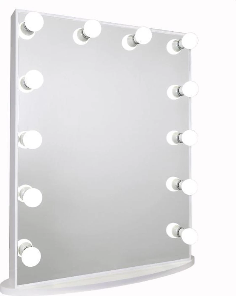 Bright Beauty Vanity Hollywood Make Up Spiegel Met Verlichting - 60 X 80 Cm - Dimbaar - Zonder Rand - Wit - Hoogwaardig Gespoten MDF 3 Bright Beauty Vanity Hollywood Make Up Spiegel Met Verlichting - 60 X 80 Cm - Dimbaar - Zonder Rand - Wit - Hoogwaardig Gespoten MDF