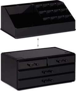 A&K 2in1 Make-up Organizer - 4 Lades Cosmetica Opbergdoos - Kaptafel - Zwart 21 A&K 2in1 Make-up Organizer - 4 Lades Cosmetica Opbergdoos - Kaptafel - Zwart -Cosmeticawinkel 997x1200 7